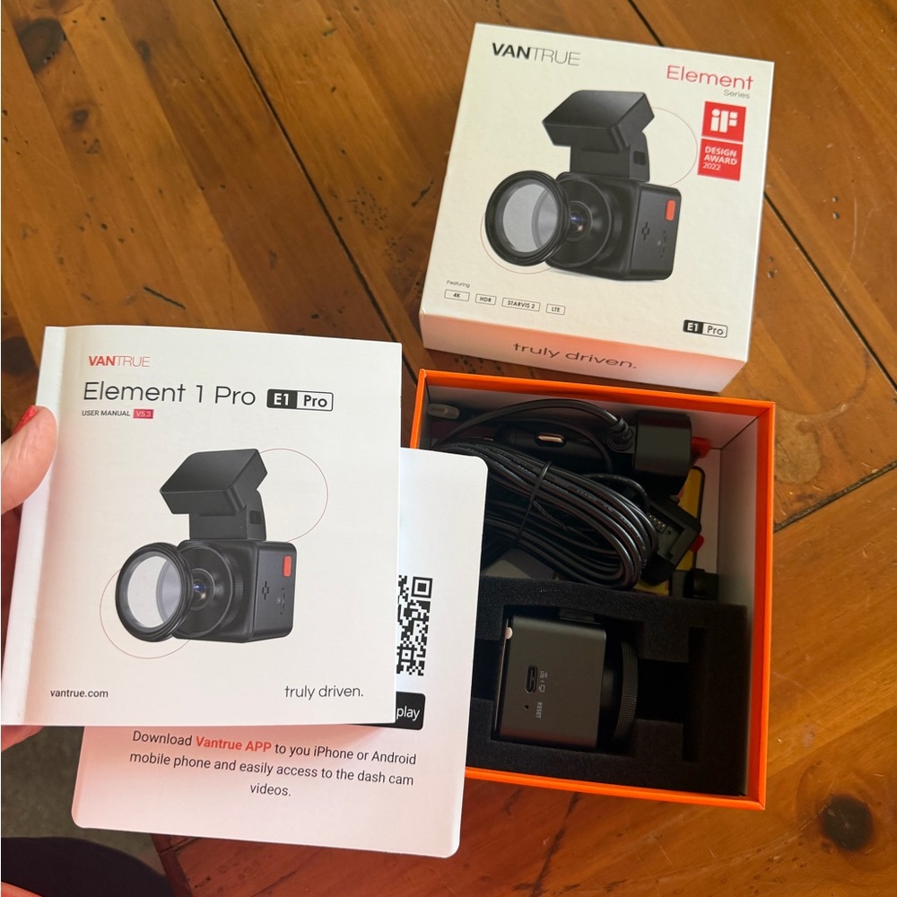 Element E1 Pro Dash Cam with Black and Orange Accents. $115 FIRM FIRM FIRM